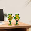 Guitarist Frog Figurine Resin Drummer Frog Sculpture Animal Decoration Frog Statue for Home Office Desktop Decor