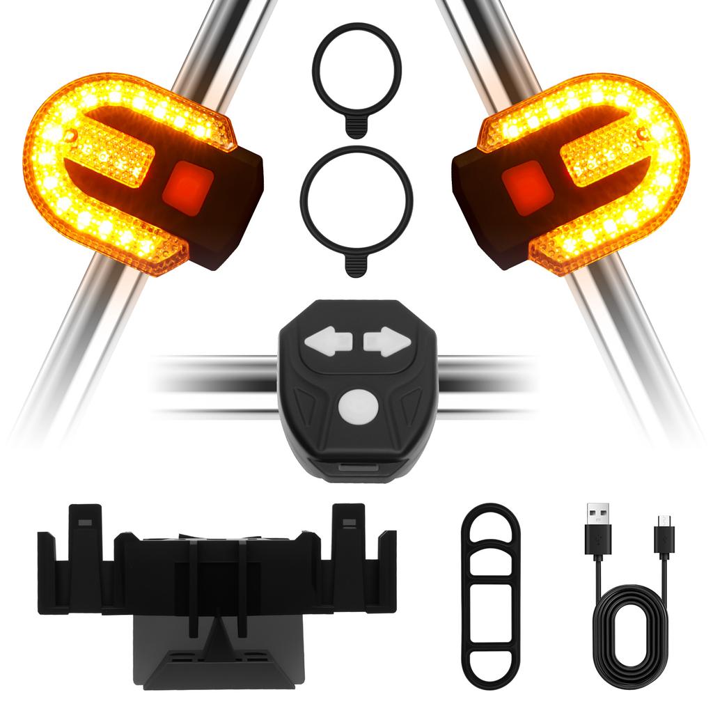 2Pcs Bike Tail Light with Turn Signal Waterproof Split Bicycle Rear Lights with 5 Modes Safety Warning Bike Lamp for Cycling