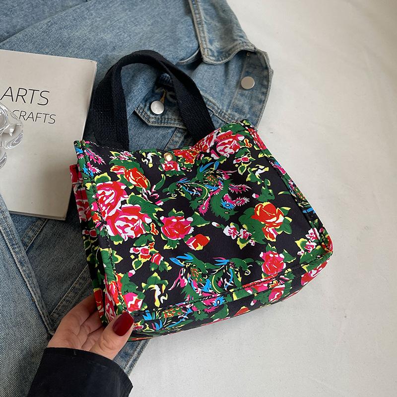 Northeast Ancient Style Floral Bag Ethnic Large Flower Fashionable Personality Large Capacity Handbag One Shoulder Tote Bag Women