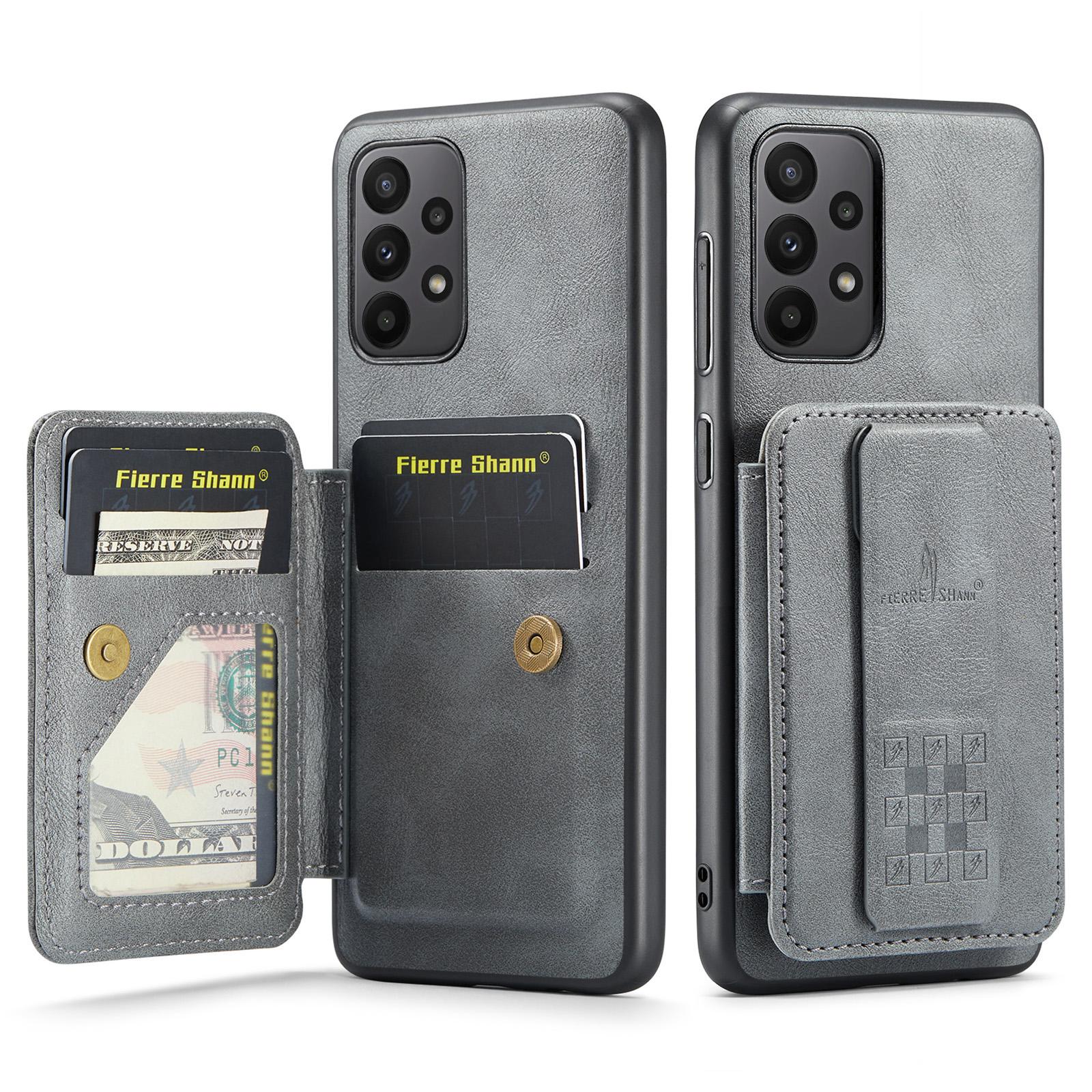 

Чохол для Samsung Galaxy A72 4G/5G PU шкіра+TPU підставка чохол для телефону з блокуванням RFID Grey