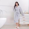 Women's Hooded Candy Stripe Bathrobe - Absorbent Sleepwear with Drawstring