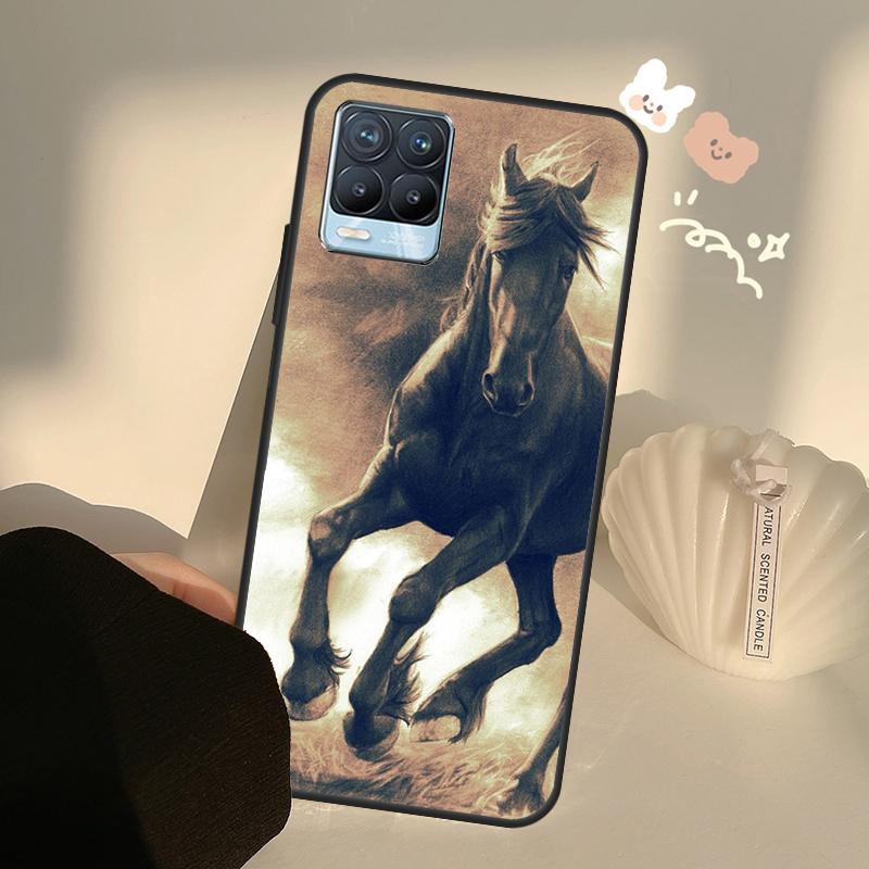 Horses Running For OnePlus 10 Pro 9 Pro 8T Nord2 9R Case For Realme GT 2 Pro 7 8 GT Neo2 9i 8i C21 Coque