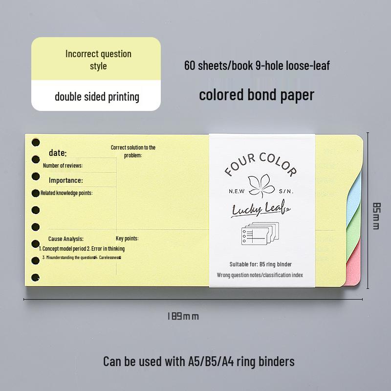 Verdickertes Notizbuch mit losem Blatt und Mini-Abtrenn-Binder - B5 Liniert Gitter Notizbuch