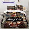 Custom Name One Piece Black Duvet Cover, Comfortable Soft, Sizes Available Print (1 Duvet+2 Pillowcases No Core), Sizes -HE73