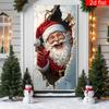 Santa Claus Door Decoration Polyester New Year Door Banner Christmas Wall Banner Lightweight 2d Flat Holiday Banner For Entryway