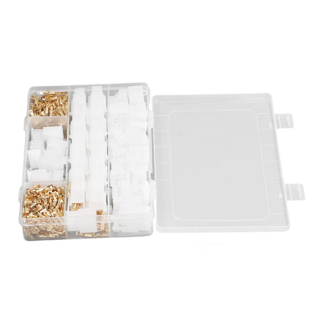 580Pcs Set Terminal Connector Copper Male Female Crimp Connector Plastic Block for Wiring