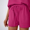 Women Spring Summer New Crew Neck Loose Short Sleeve Two Piece Outfit Set