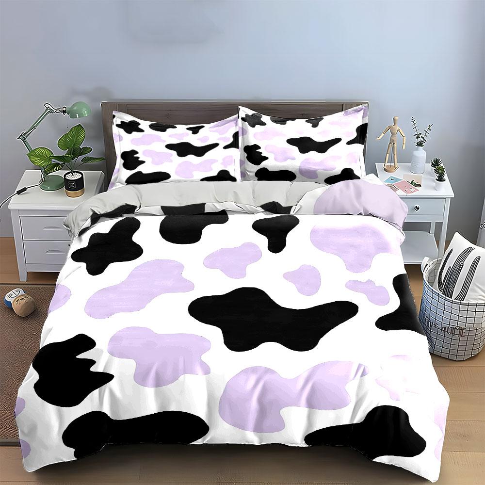 Cow Print Bedding 3-Piece Set Bedding Duvet Cover Set Duvet Cover Pillowcases (1 * Duvet Cover 2 * Pillowcases, without duvet insert)