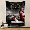 Ayrton Senna Legenda Samochód F1 Wyścigi Wzorzysta gobelinowa tapeta z motywem wieńca laurowego do sypialni i salonu wystrój domu