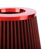 Car Universal 63mm Iron High Flow Air Multi Diameter Mushroom Head Air Filter Kit(Red)