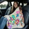 K Pop Saja Boys Cute Chibi Blanket Soft Warm Flannel Throw Anime Fan Gift for Travel Camping Sofa Bed Cover Living Room Decor