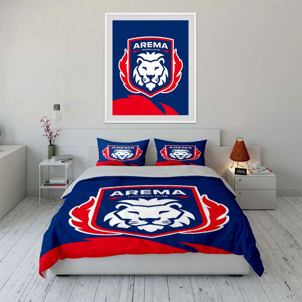 "Arema Football Club Bedding" Bedding Duvet Cover Set Duvet Cover Pillowcases (1 * Duvet Cover 2 * Pillowcases, without duvet insert)