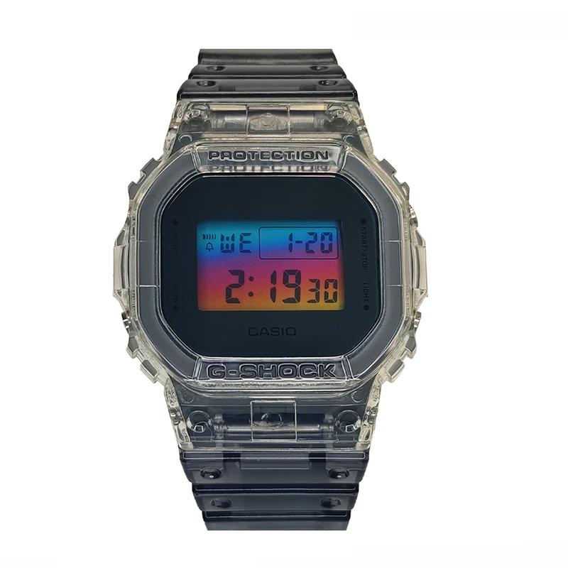 CASIO Unisex Black Watch DW-5600SK-1PRS(Watch3--) Frosty Rainbow Mini Block
