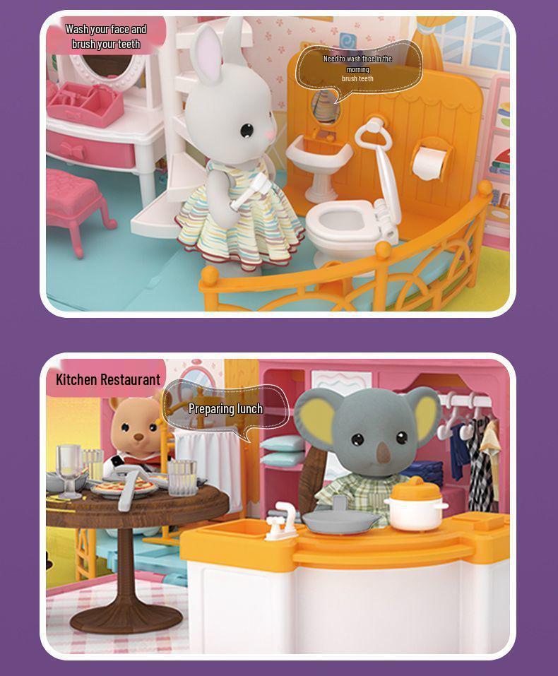 Girls' Role-Playing Koala Diary RV Camper Dollhouse