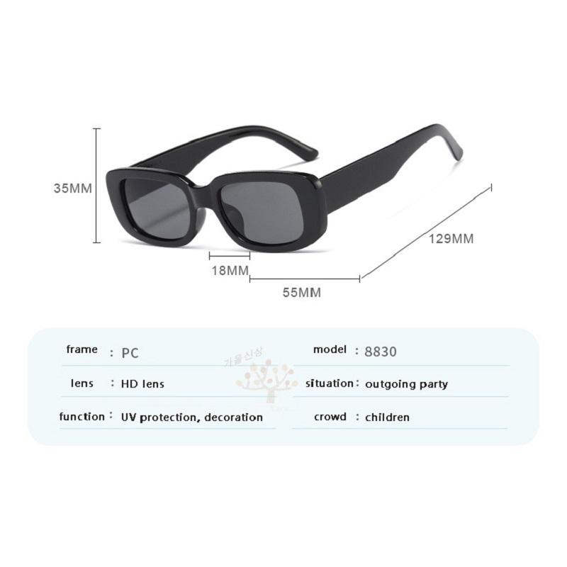 Korean Retro Square Child Sunglasses for Kids Fashion Oval Solid Color Children Eyewear UV400