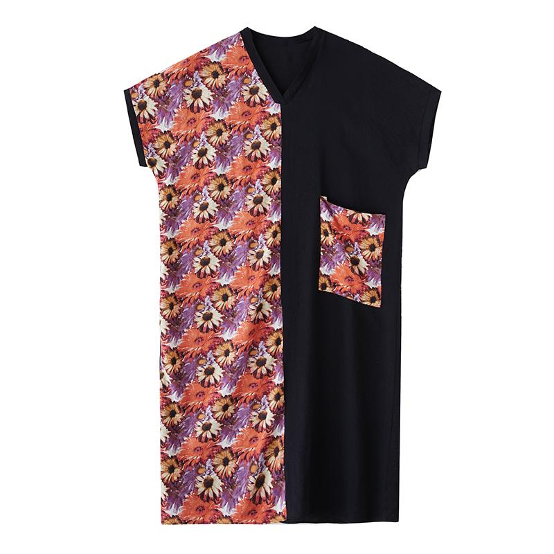 DIMANAF New Women 2025 Plus Size Summer Long Casual Dress Loose Linen Vintage Basic Maxi Dress 9865