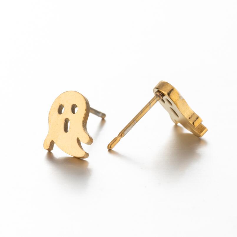 European American Halloween Devil & Ghost Stainless Steel Cartilage Earrings for Women
