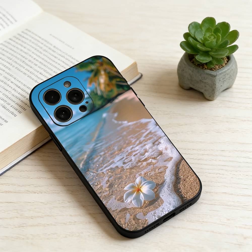 

Summer by the sea Phone Case For iPhone 17, 16,15,14,13,12,11 Plus,Pro Max, Others Soft Black Cover iPhone14ProMax