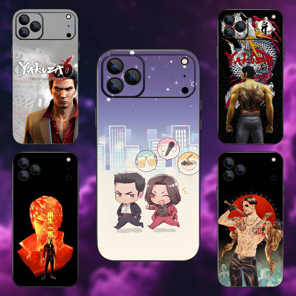 Game Y-Yakuza 0 Phone Case For iPhone 17,16,15,14,13,12,11,Pro Max,XSX,,XR,SE,Mini,8,7,Soft Silicone Black Cover
