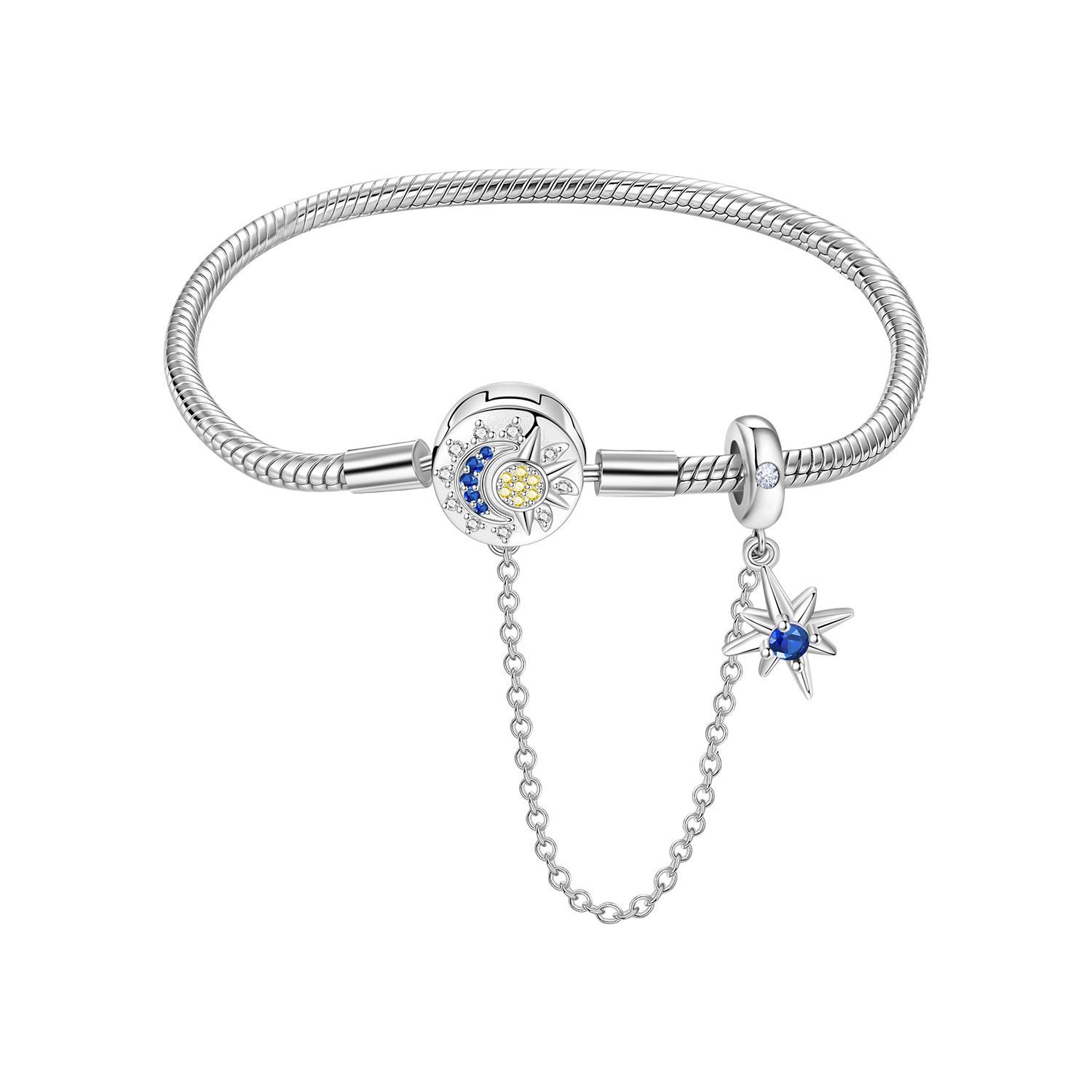 Trendy White Copper Star, Moon & Sun DIY Bracelet - Original Niche Design for Women Copper