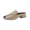 Baotou Spring and Autumn Slippers Women's Medium Heel Casual Fashion Slippers