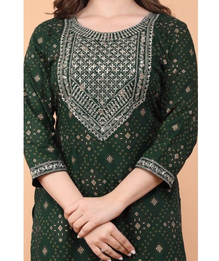 Women Designer Kurta Pant Dupatta Set Indian Bollywood Top Tunic Kurti Salwar Suit Dress