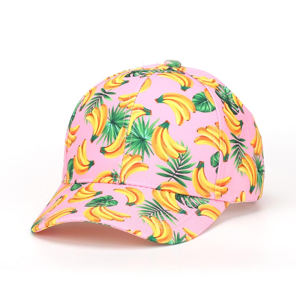 Tropical Fruit Print Baseball Cap Tie-Dye Baseball Cap European and American Fashion Casual Sun Hat Peaked Cap