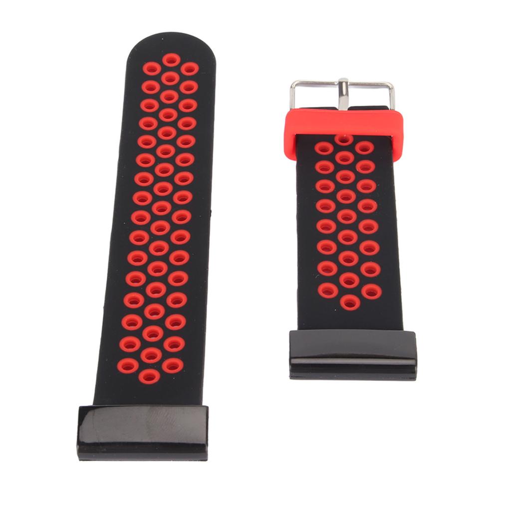 Sport Strap 2 Color Breathable Silicone Bands Adjustable Replacement Wrist Band for Garmin Fenix 7X 6X 5X Black Red