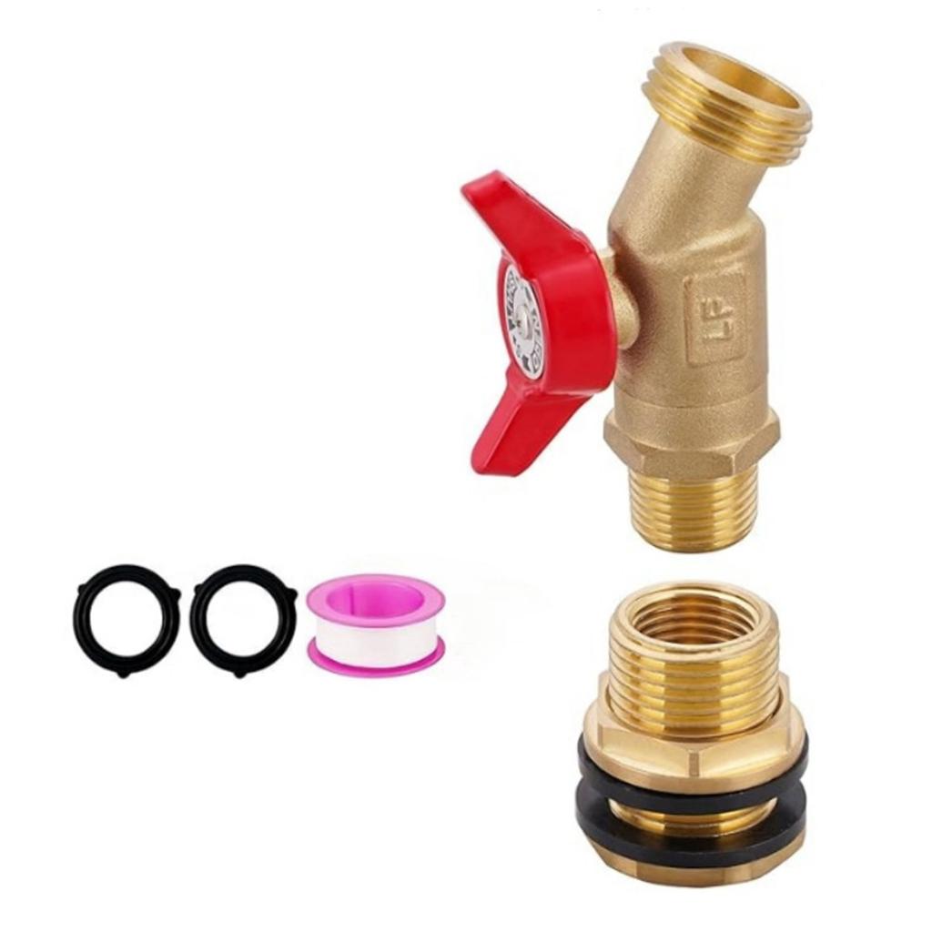 Adjustable Flow Brass Water Tap with Anti Leakage Technology Leak Proof Brass Water Spigot set for Plastic Storage Tanks