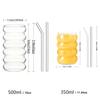 1/2/4pcs Wave Shape Beverage Glasses With Straws Vintage Glass Cups Drinking Glasses for Juice Beer Wine Champagne Cocktail