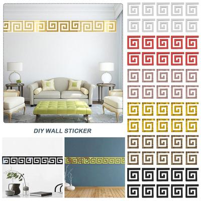 10pcs 3D Mirror DIY Wall Sticker 10x10/5x5/16x16cm Edge Strip Corner Line Home Decoration
