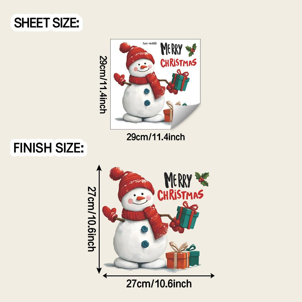 

Рождественский мультяшный снеговик подарки ванная туалет туалет декоративные наклейки