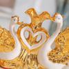 Gold-plated Swan Wedding Gift Ceramic Vase Ornaments Home Furnishing Decoration Crafts Livingroom Creative TV Table Figurines
