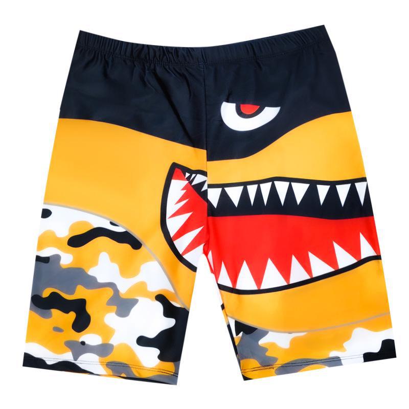 

Мужские плавки средней длины, профессиональные пляжные длинные боксеры, купальники для мальчиков больших размеров для горячих источников One Size (Weight 70-90 kg)