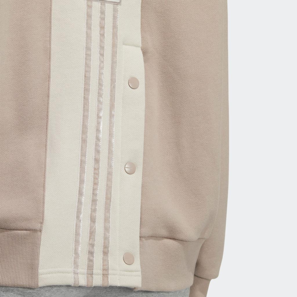 Adidas Originals Adibreak Crew Neck Sweatshirt with Patchwork and Embroidered Logo Women Tops Grey IC8131