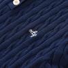 Mengte Jiao Girls' 2026 Summer Cable Knit Polo Dress