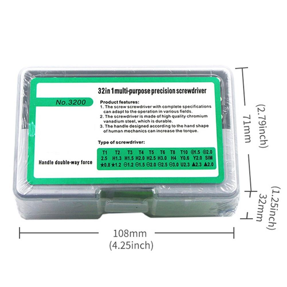 Schraubendreher-Set 32-teilig, zerlegbar, für Telefon, Laptop