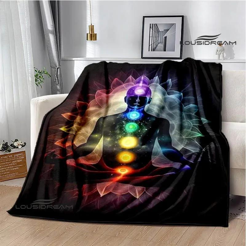 3D Chakra Printed Blankets Warm Flannel Blankets Soft and Comfortable Blanket Bed Linings Blankets for Beds Birthday Gift