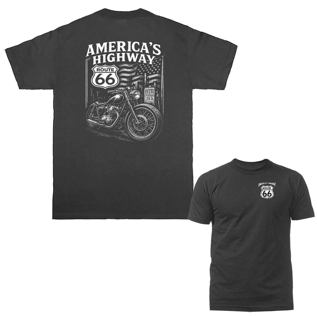 America s Highway Route 66 Graphic T-shirt L