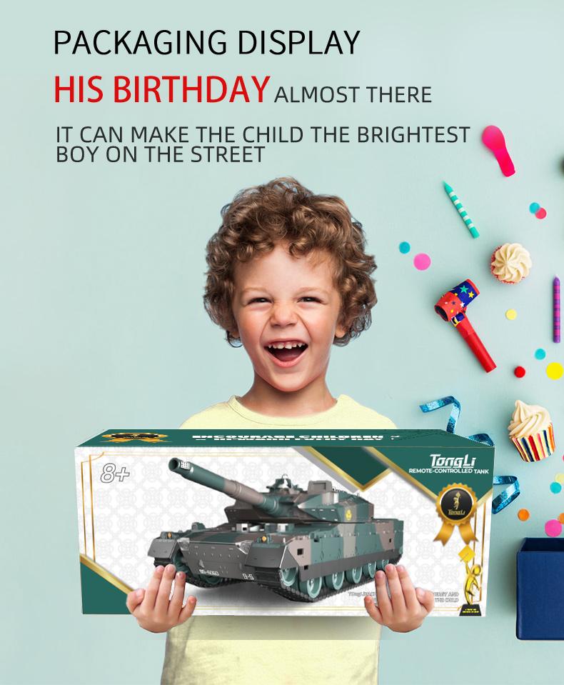 Tongli Children'S Rc Tank Toy Rc Car Rc Vehicle Toy Tank Model Japanese Type 10 Tank Children'S New Year Gift Birthday Gift
