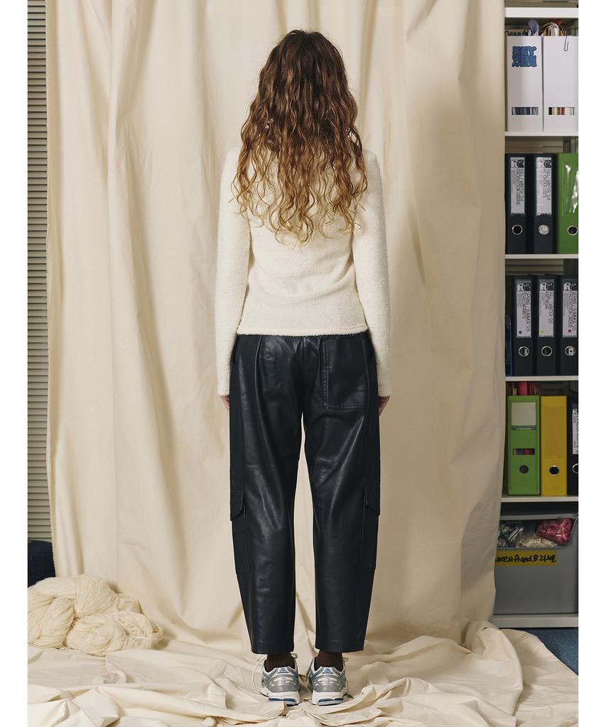 BETWEEN A AND B Shirred Turtleneck Top [Ivory]