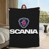 S-S-SCANIA-ES Coperta con Logo Cool in Flanella Caldo Comfort Morbido Coperta in Peluche Per Picnic Letti Divani Case E Camere da Letto