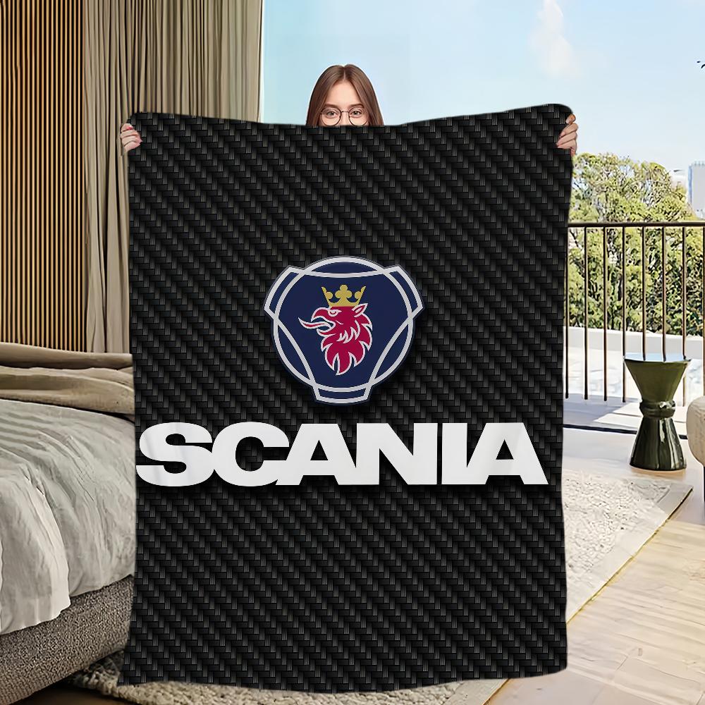 

S-S-SCANIA-ES Cool Logo Blanket Flannel warm comfort soft plush blanket For Picnic Beds Sofas Homes And Bedrooms 30x40in