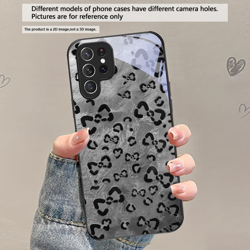 

Abstract leopard print For Samsung Galaxy S20 S21 S22 S23 Plus S24 FE S25 Ultra S26 Edge S25+ S20+ S22+ Black Glass Phone Case Galaxy S25 Edge