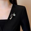 Chinese style magnolia brooch women's exquisite fashion bamboo leaf brooch pin coat jacket accessories