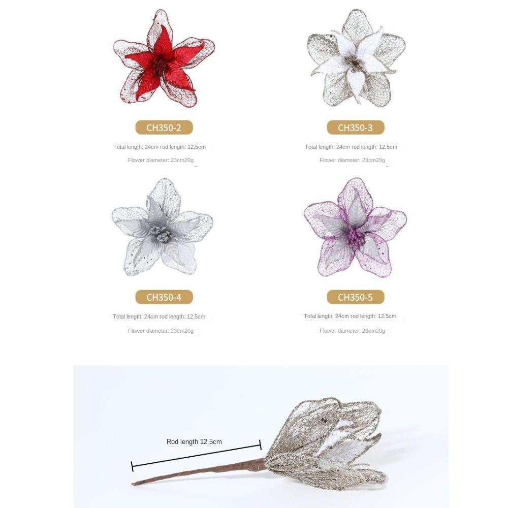 23cm Große Poinsettia Glitzerblume DIY Weihnachtsdekoration Hängende Ornamente Baumdekor Partyzubehör