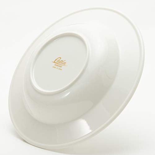 NARUMI Patia Curry/Pasta Plate, 23cm, White, Simple Rim, Soup, Microwave, Dishwasher Safe, Made In Japan, 41623-5962