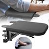 Soft Leather Armrest with Foldable Wrist Rest, Desk Extender, Ergonomic Design, No Drilling Required, Hand Rest, Stain-Resistant and Waterproof (Black