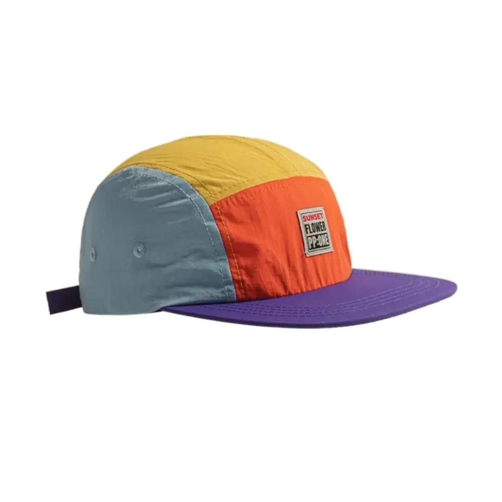 Retro Japanischer Stil Hip-Hop Hüte 5 Panel Dünne Flache Kappe Atmungsaktiv Schnelltrocknend Sonnenschutzhut Unisex