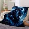 1pc Starry Sky Majesty Lion Blanket  Soft Throw for Home Decor, Living Room, Travel, Camping, Car Blankets, Beach